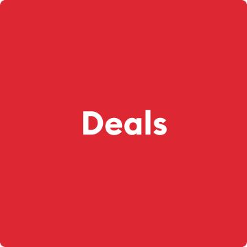 Deals text on a red background