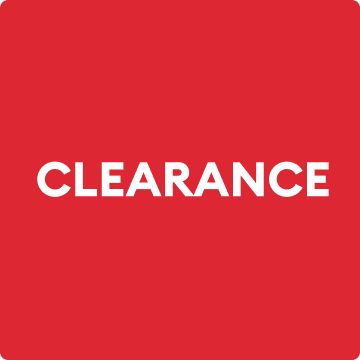 Clearance text on a red background