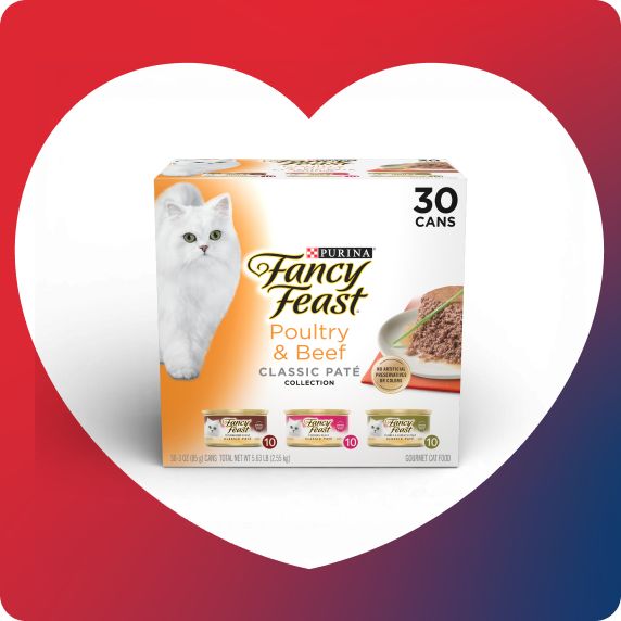Variety pack of Purina Fancy Feast cat food