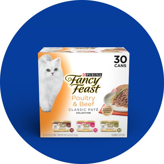 Variety pack of Purina Fancy Feast cat food