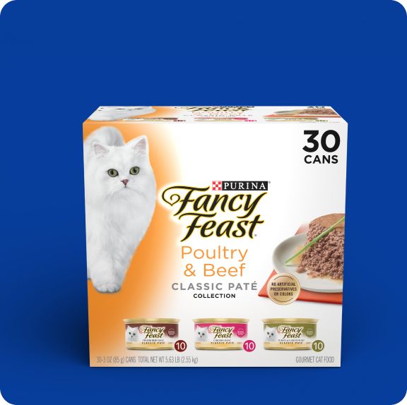 Variety pack of Purina Fancy Feast cat food