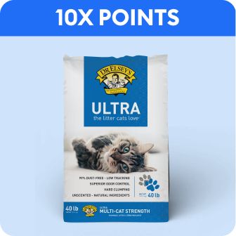 10X points callout & a bag of Dr. Elsey's cat litter