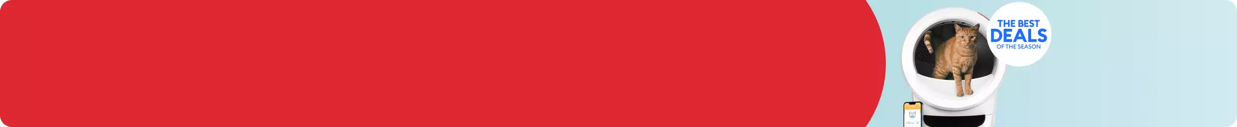 Cat stepping out of a Litter-Robot & the callout, The Best Deals of the Season