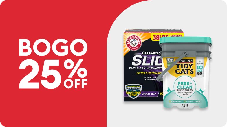 BOGO 25% OFF with Arm & Hammer and Tidy Cats litter 