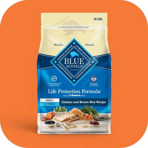 Bag of Blue Buffalo dog food