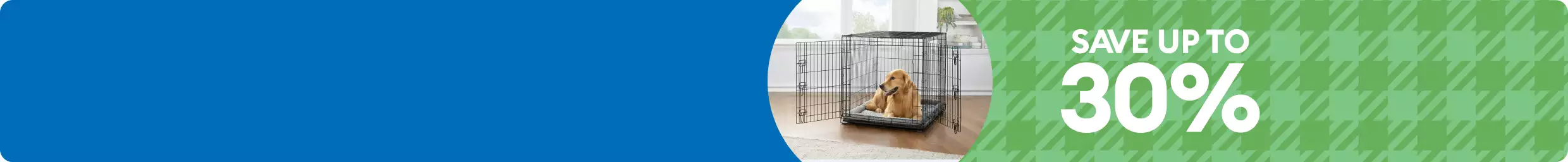 A dog laying in an open wire crate & save up to 30% callout