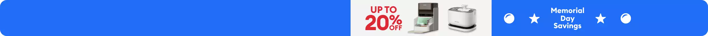 Memorial Day Savings message, up to 20% off callout & PETLIBRO products
