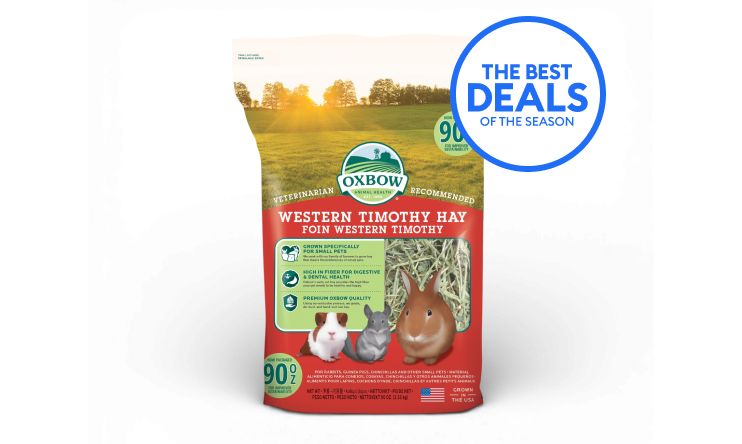 BOGO callout and a bag of Oxbow timothy hay