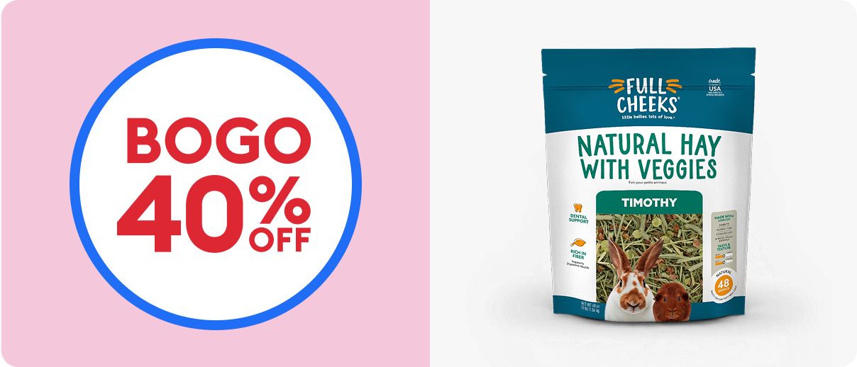 BOGO callout and bags of Full Cheeks small pet food