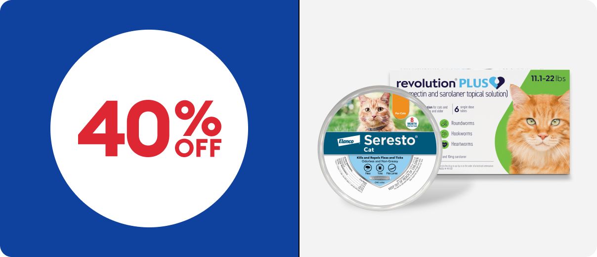40% OFF Seresto & Revolution Plus flea & tickets products