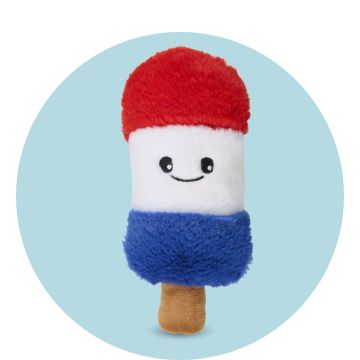 Red white and blue popsicle dog toy