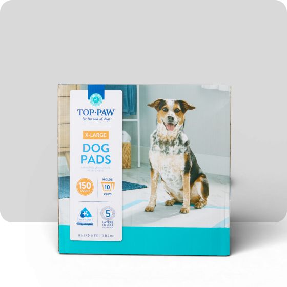 A packet of Top Paw dog pads