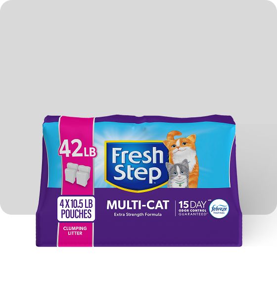 A bag of Fresh Step litter
