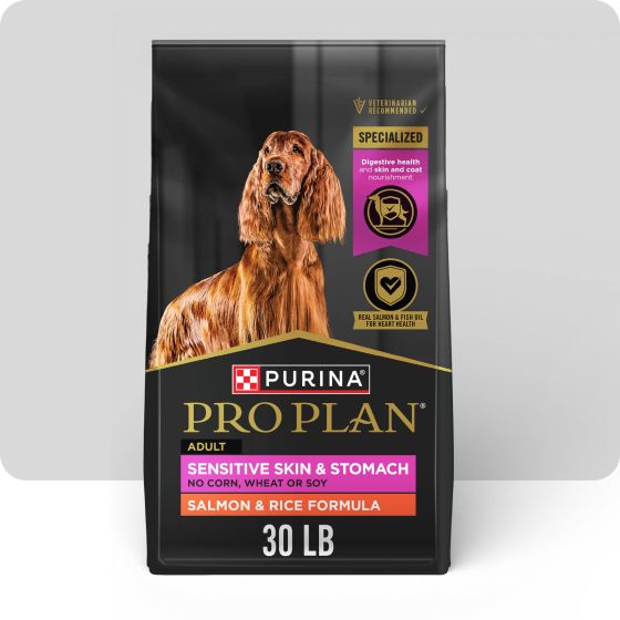 Bag of Purina Pro Plan dog food