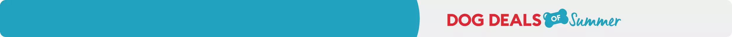 DOG DEALS of Summer in red & blue on gray background