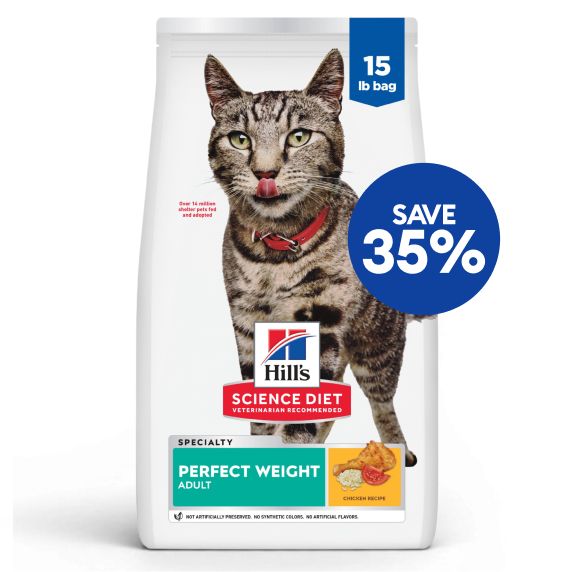 Save 35% callout & a bag of Hill's Science Diet cat food
