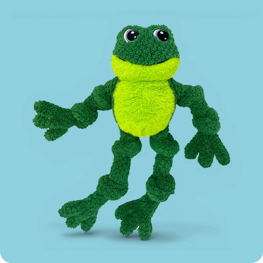 Plush frog dog toy