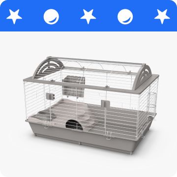 A white wire small pet habitat