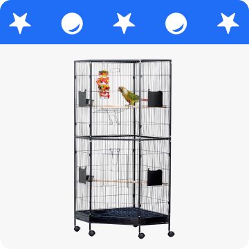 A larger corner bird cage