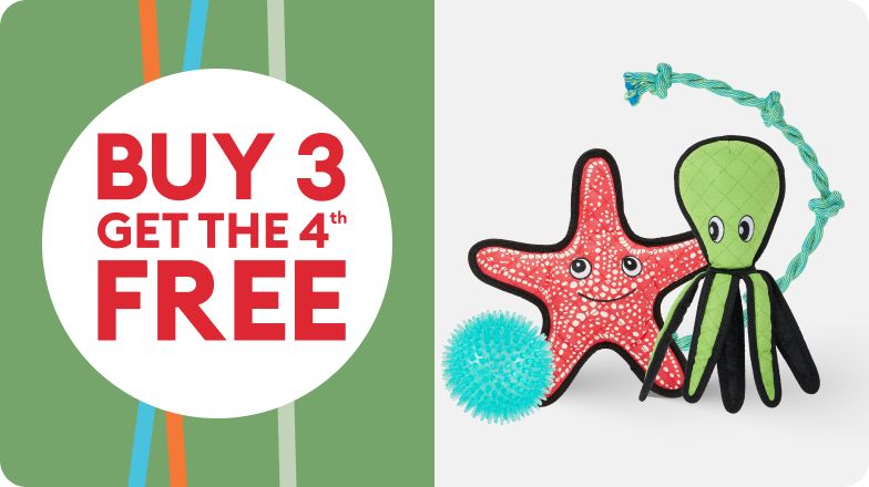 Buy 3, get the 4th FREE shown with variety of toys