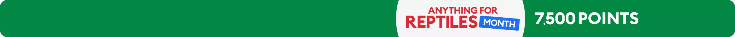 7,500 points badge and the Anything for Reptile Month logo