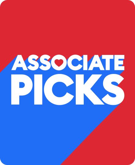 PetSmart Associate Picks logo in white on a red and blue background
