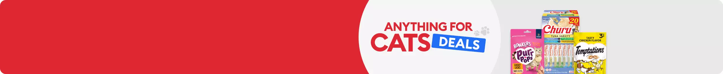 Buy 4 get 5th free all cat treats callout with a variety cat treats