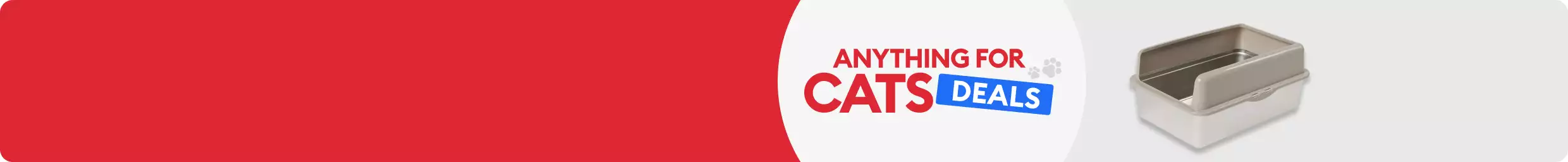 Anything for Cats Deals shown with gray litter box