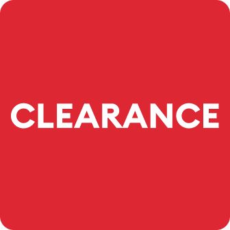 Clearance callout on a red background