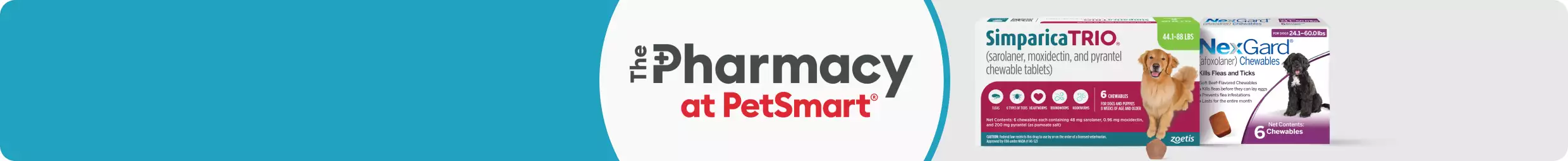 The Pharmacy at PetSmart with 2 prescription dog flea & tick products
