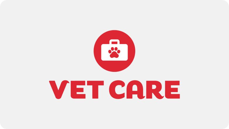 Graphic of medical kit with paw print & vet care message