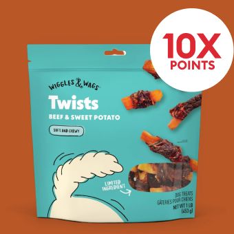 Wiggles & Wags Twists and 10X points callout