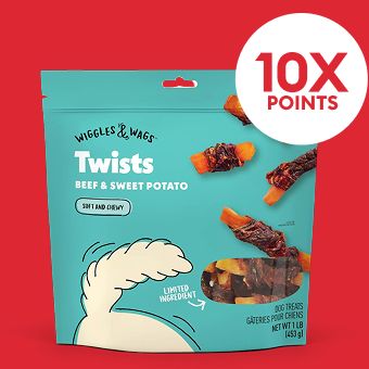 Wiggles & Wags Twists and 10X points callout