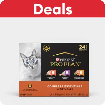 Deals callout and a variety pack of cat food