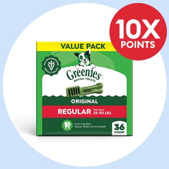 Greenies Dental Chews and 10X points callout