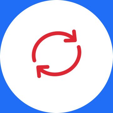 A graphic of two arrows in a loop