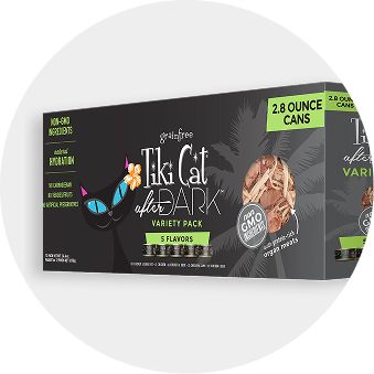 A variety pack of cat food