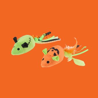 Thrills & Chills Halloween Mice Cat Toys 2-Pack