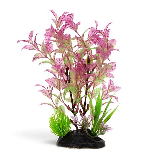 Top Fin Artificial Striped Leaf Aquarium Plant