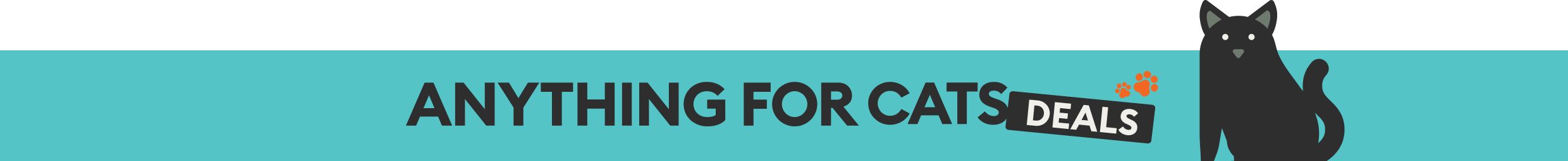 Anything for Cats Deals headline and a black cat graphic