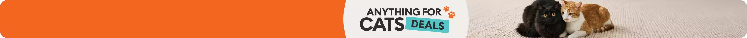 Anything for Cats Deals with black cat & pawprints with black cat & orange & white cat