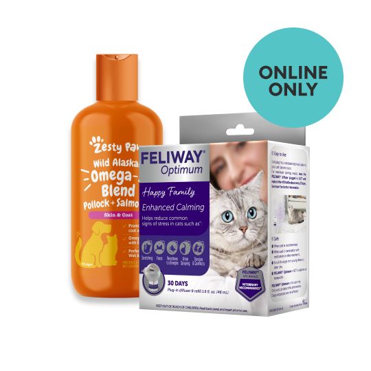 Two varieties of cat calming products with ONLINE ONLY
