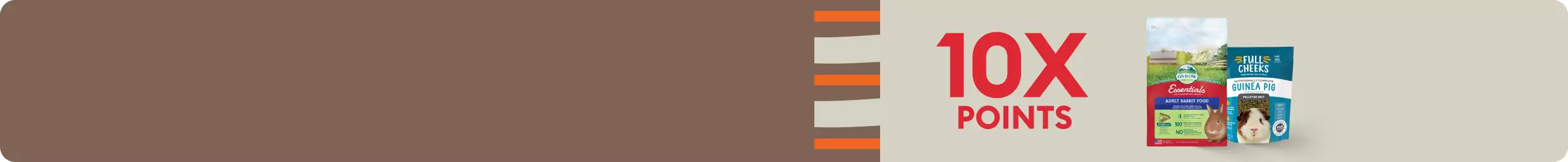 10X points callout & two packages of small pet food