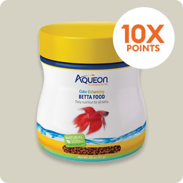 Aqueon betta fish food & 10X points callout