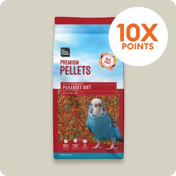 All Living Things premium pellet bird food & 10X points callout