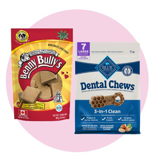 several dog treats