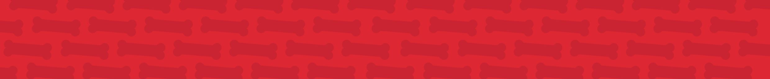 Red background with red dog bone graphics
