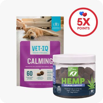 Two calming products and a 5X points callout