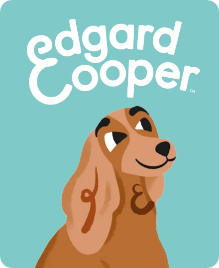 Edgard & Cooper logo and a dog & cat graphic