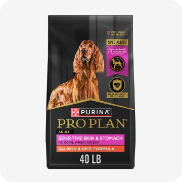 Bag of Purina Pro Plan dog food